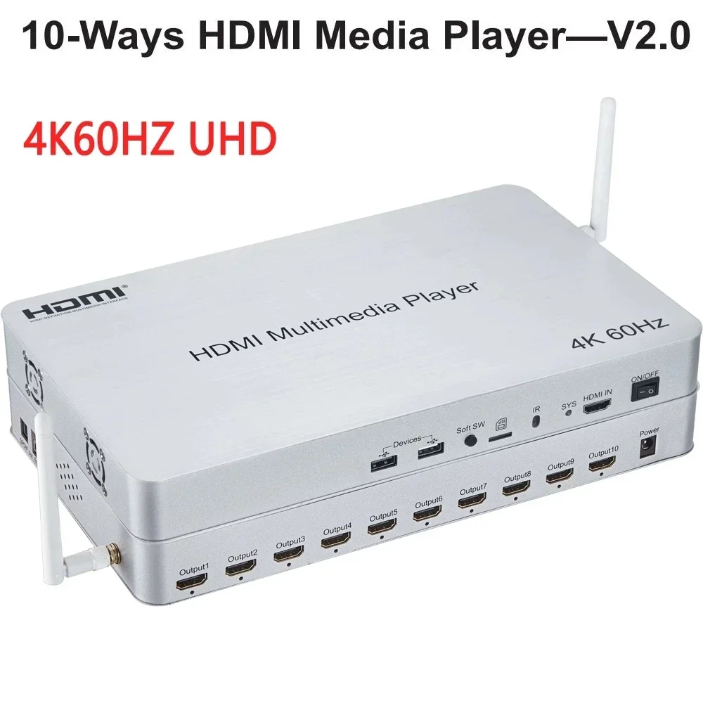 4K Media Player - เครื่องเล่นมัลติมีเดีย HDMI 4K 60Hz 10 ช่อง