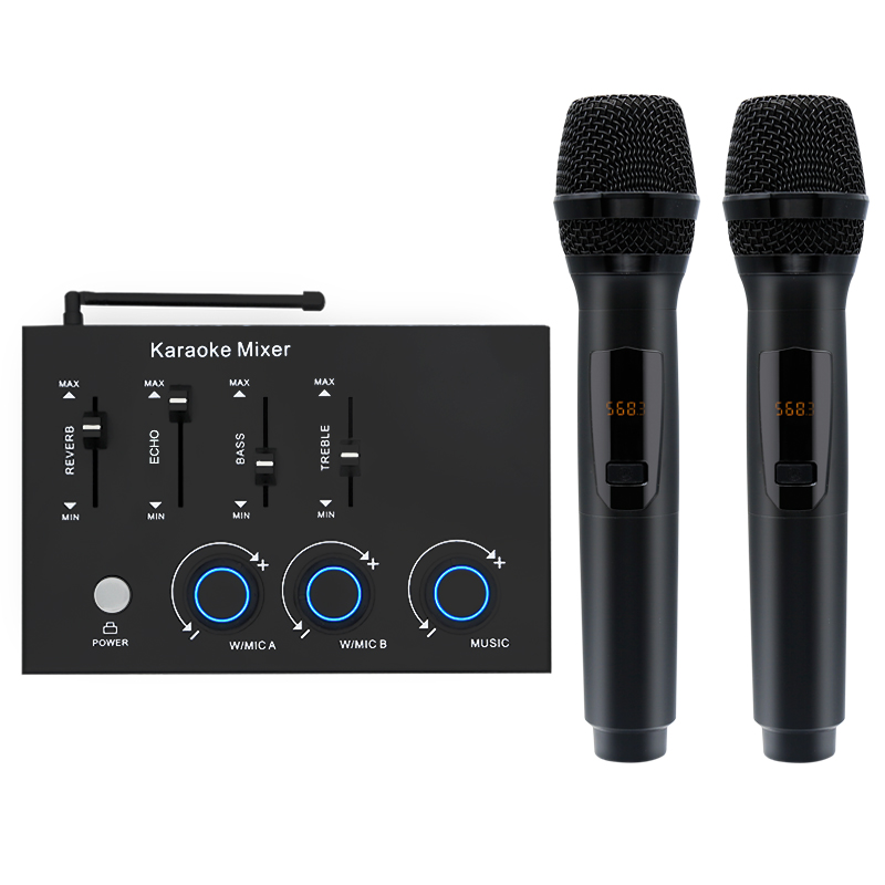 Home Cinema With Wireless Rear Speakers - มาใหม่OEM BT HDคาราโอเกะมิกเซอร์โฮมเธียเตอร์Uhfไมโครโฟนไร้สายระบบรับสัญญาณสําหรับสมาร์ททีวีPCเครื่องขยายเสียงลําโพง