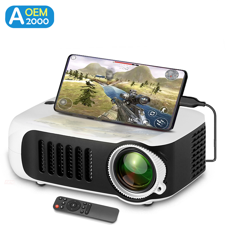 Home Cinema Gaming - A2000 มินิโปรเจคเตอร์แบบพกพาโฮมเธียเตอร์ 3D LED Video โปรเจคเตอร์