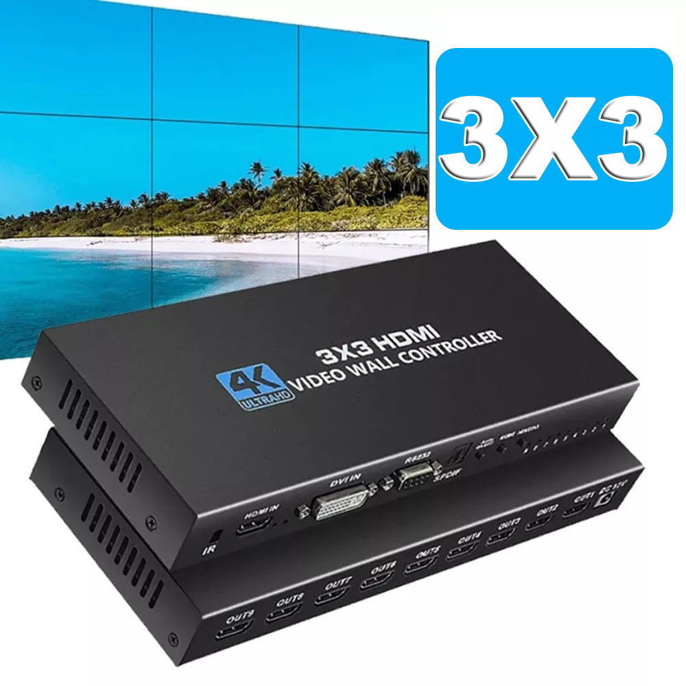 Home Cinema Video Processor - 4K HDMI Video Wall Controller 3X3/2X3/2X2