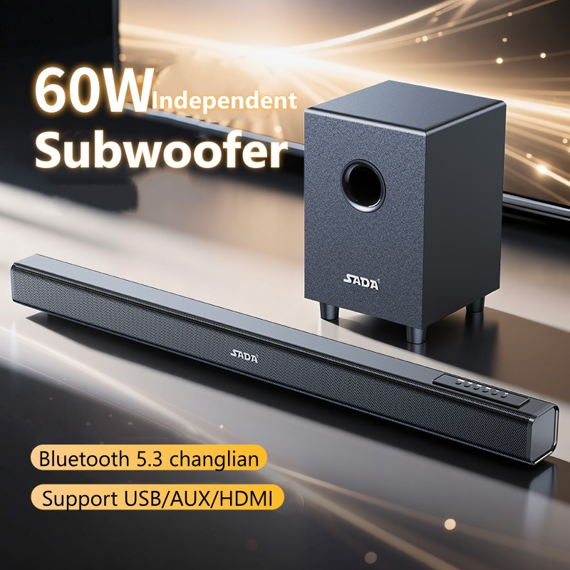 Home Cinema Gaming - ซาวด์บาร์พร้อมซับวูฟเฟอร์, SADA 60W Dolby Atmos Bluetooth