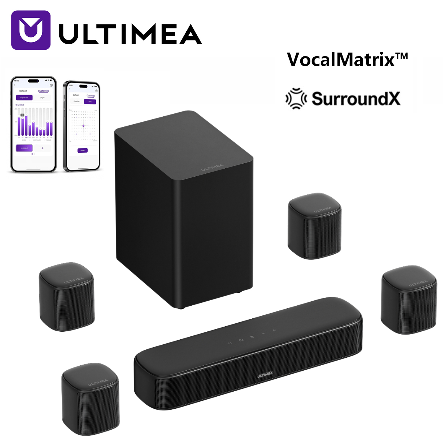 Home Cinema With Wireless Rear Speakers - ซาวด์บาร์ ULTIMEA Aura S4T 7.1CH พร้อมซับวูฟเฟอร์ขนาด