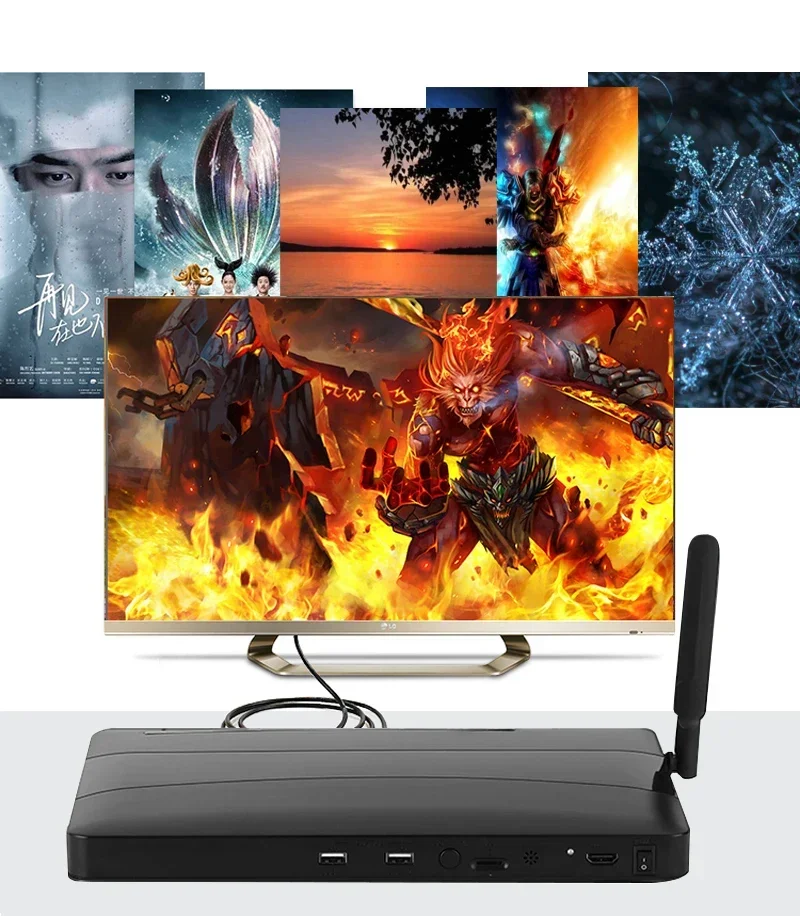 4K Media Player - กล่องสตรีมเมอร์วิดีโอ4K 1080P เครื่องเล่นวิดีโอ8ช่องเครื่องเล่นมัลติมีเดีย8ช่องตัวแยก HDMI เครื่องเล่นแฟลช U
