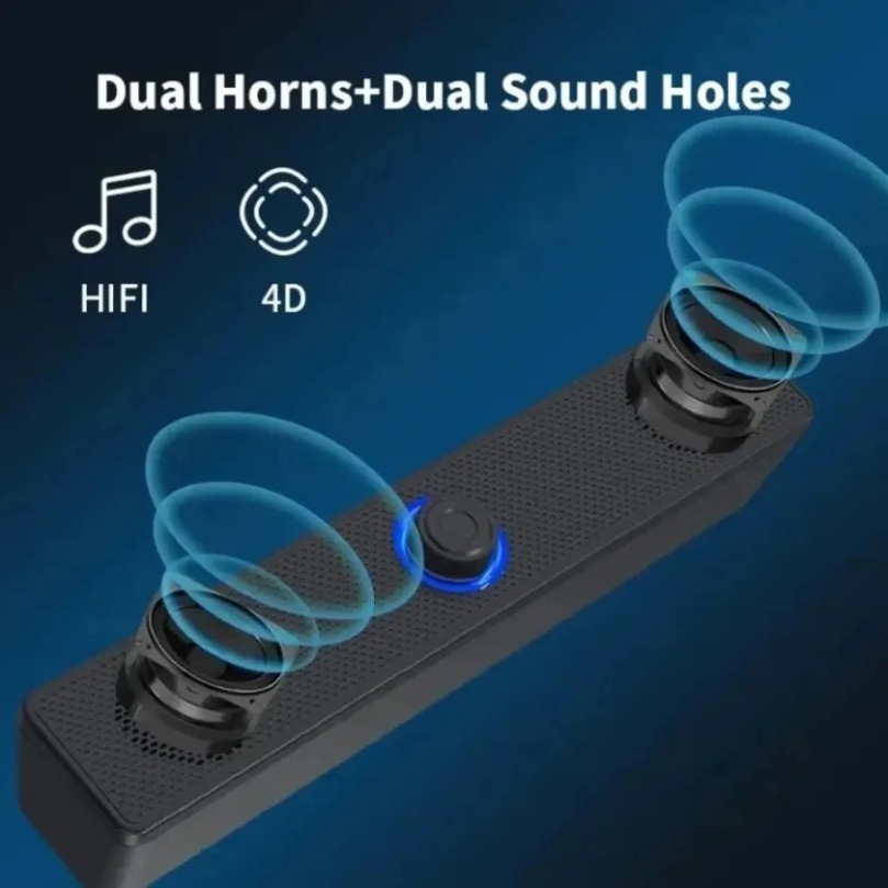 Home Cinema Gaming - บลูทูธไร้สายและซาวด์บาร์สำหรับพีซี ลำโพงแบบมีสาย ซาวด์บาร์ที่ใช้พลังงานจาก USB สำหรับทีวี พีซี