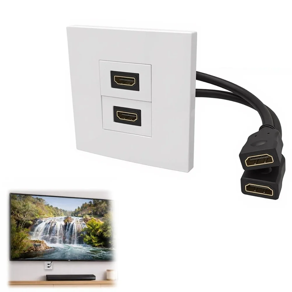 แผ่นติดผนังแบบสองพอร์ตพร้อมสาย - Home Cinema Gaming บทวิจารณ์และราคา
