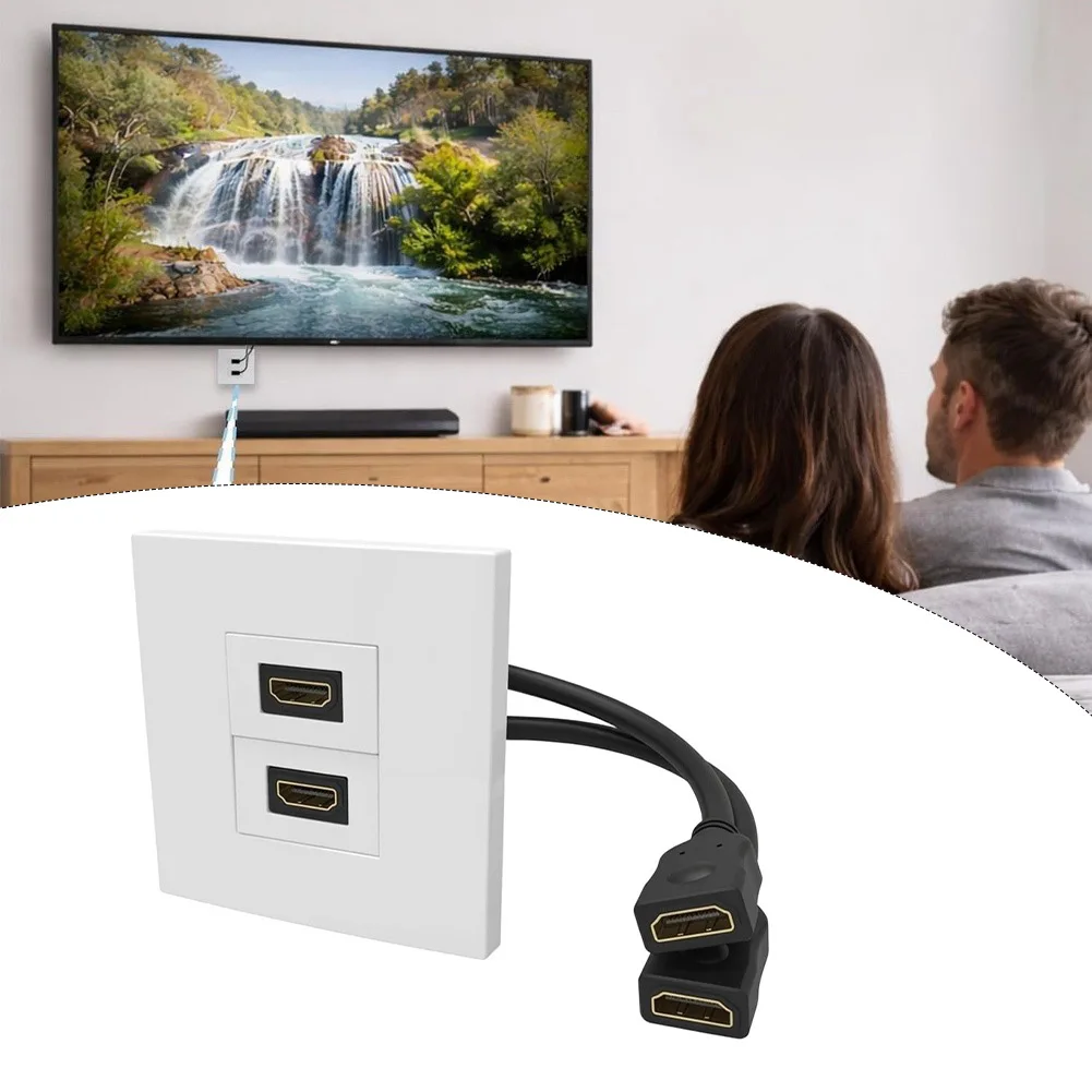 แผ่นติดผนังแบบสองพอร์ตพร้อมสาย - Home Cinema Gaming บทวิจารณ์และราคา