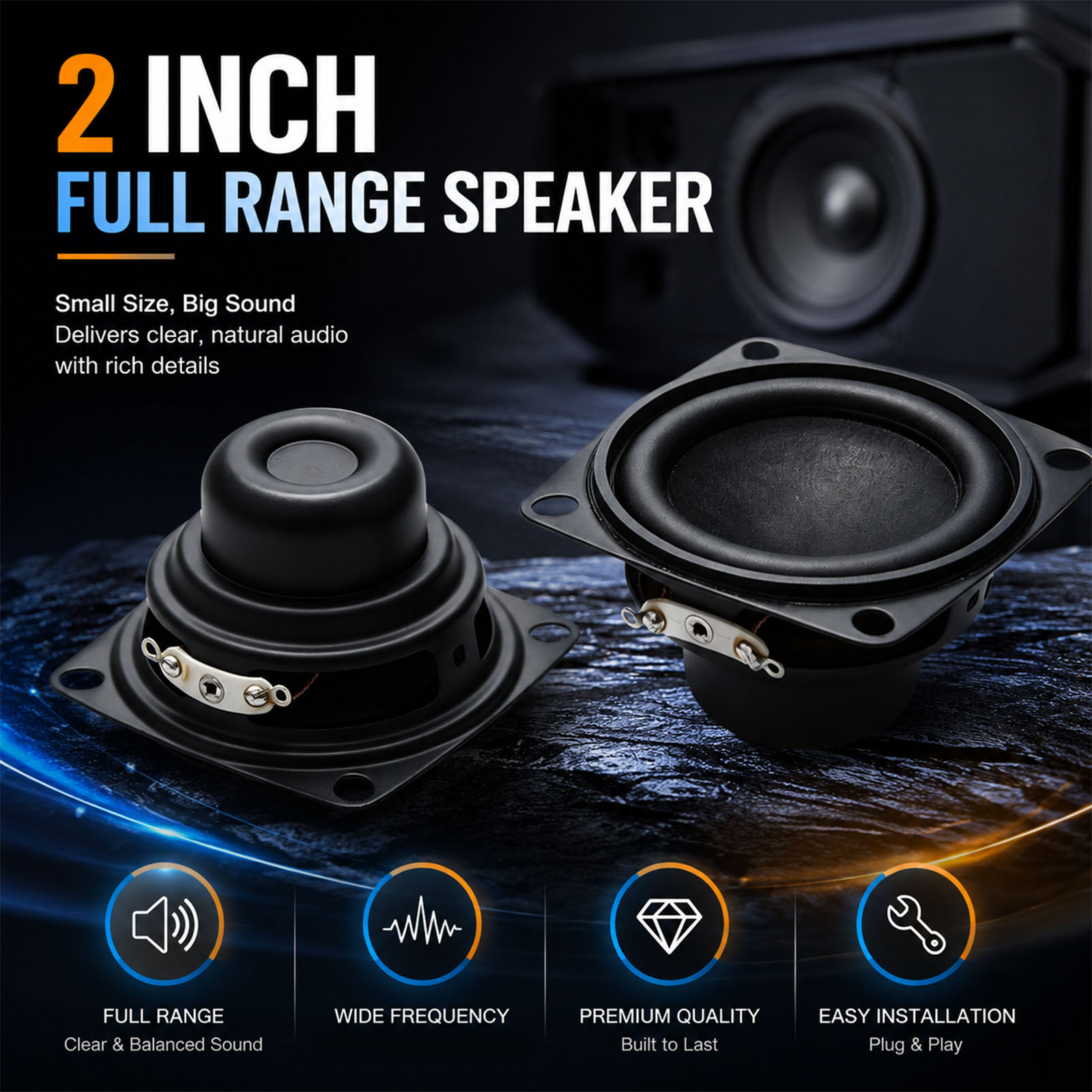 2Pcs 2นิ้ว Mini แบบพกพาลำโพง4O - Home Cinema Complet บทวิจารณ์และราคา