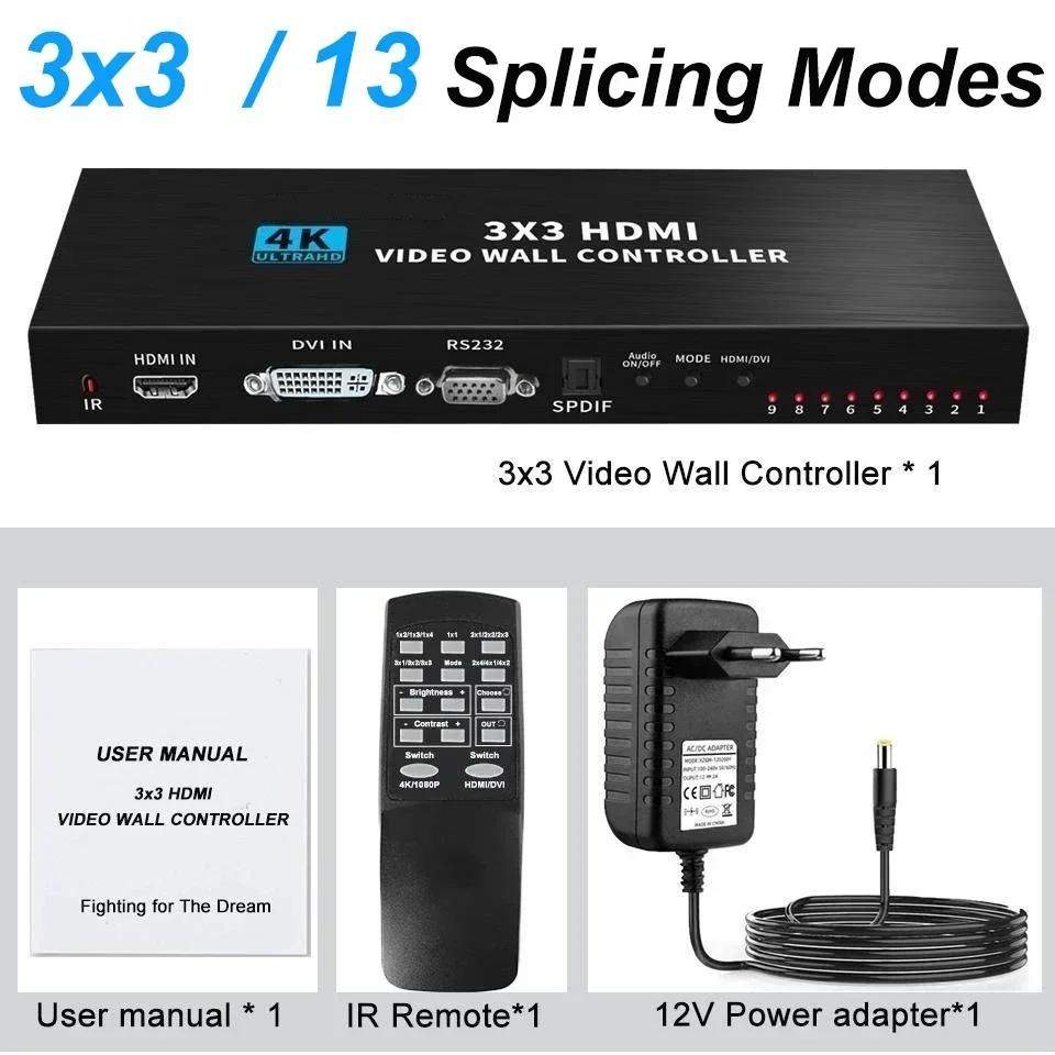 4K 3x3 3 6 9จอวิดีโอควบคุมผนัง - Home Cinema Video Processor บทวิจารณ์และราคา
