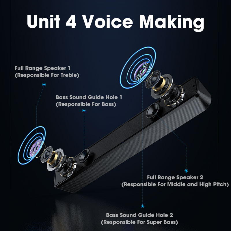 PC Soundbar ลําโพงบลูทูธแบบมีส - Home Cinema Gaming บทวิจารณ์และราคา