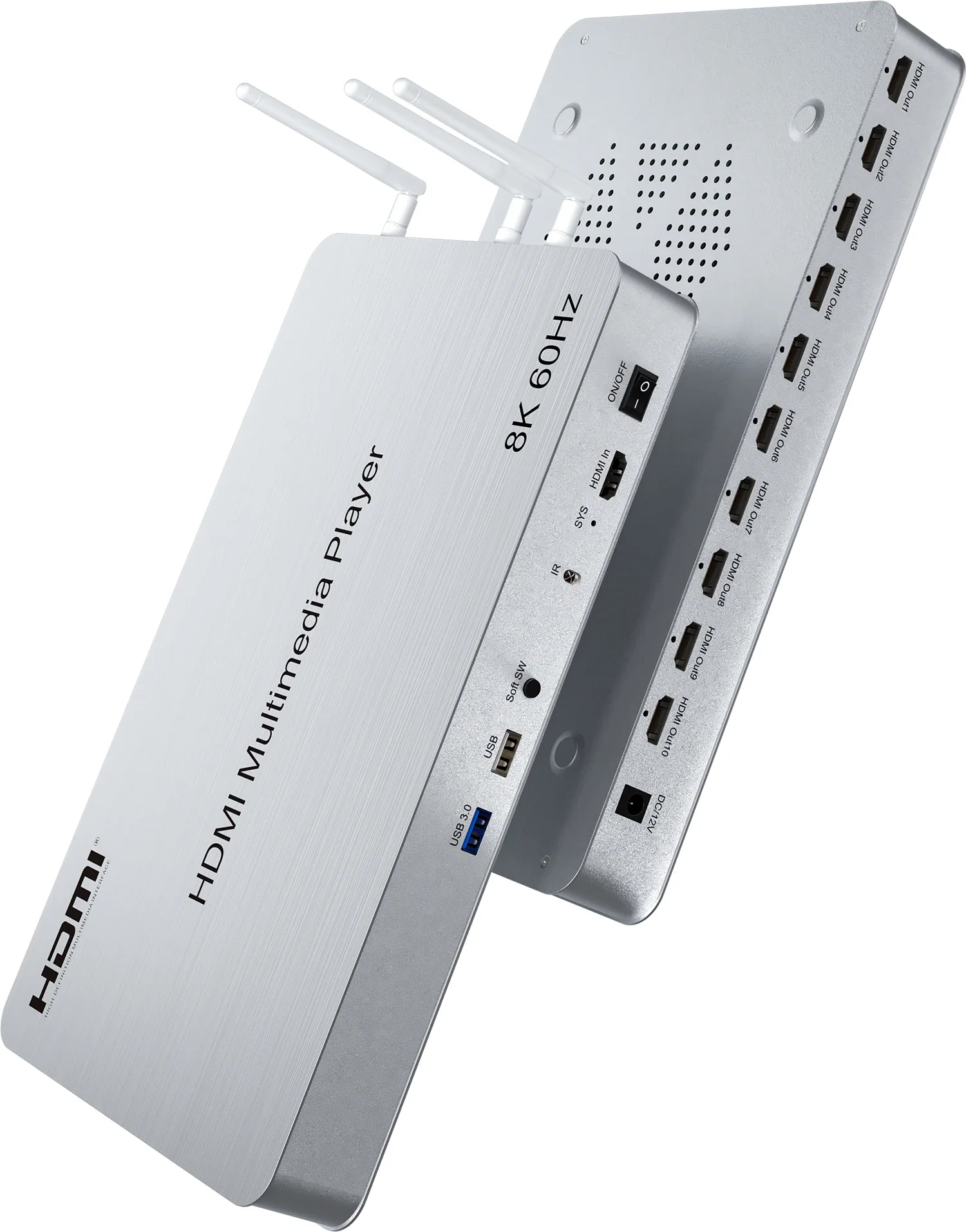 H.265 8K 60Hz 10 พอร์ต HDMI มี - 4K Media Player บทวิจารณ์และราคา