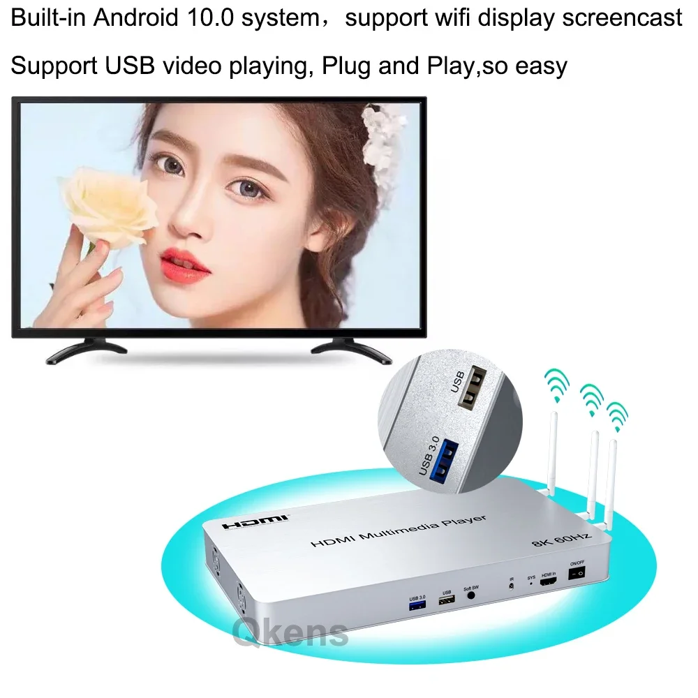 H.265 8K 60Hz 10 พอร์ต HDMI มี - 4K Media Player บทวิจารณ์และราคา