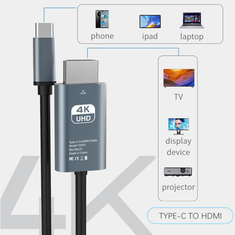 4K USB C To HDMI Cable Type-C  - Hdmi Arc Cable บทวิจารณ์และราคา