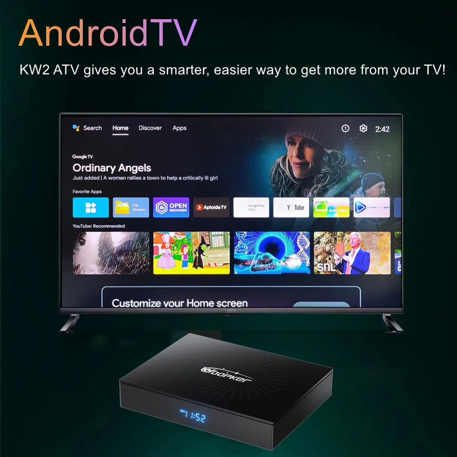 Woopker KW2 Android 14 กล่องที - Home Cinema Google บทวิจารณ์และราคา