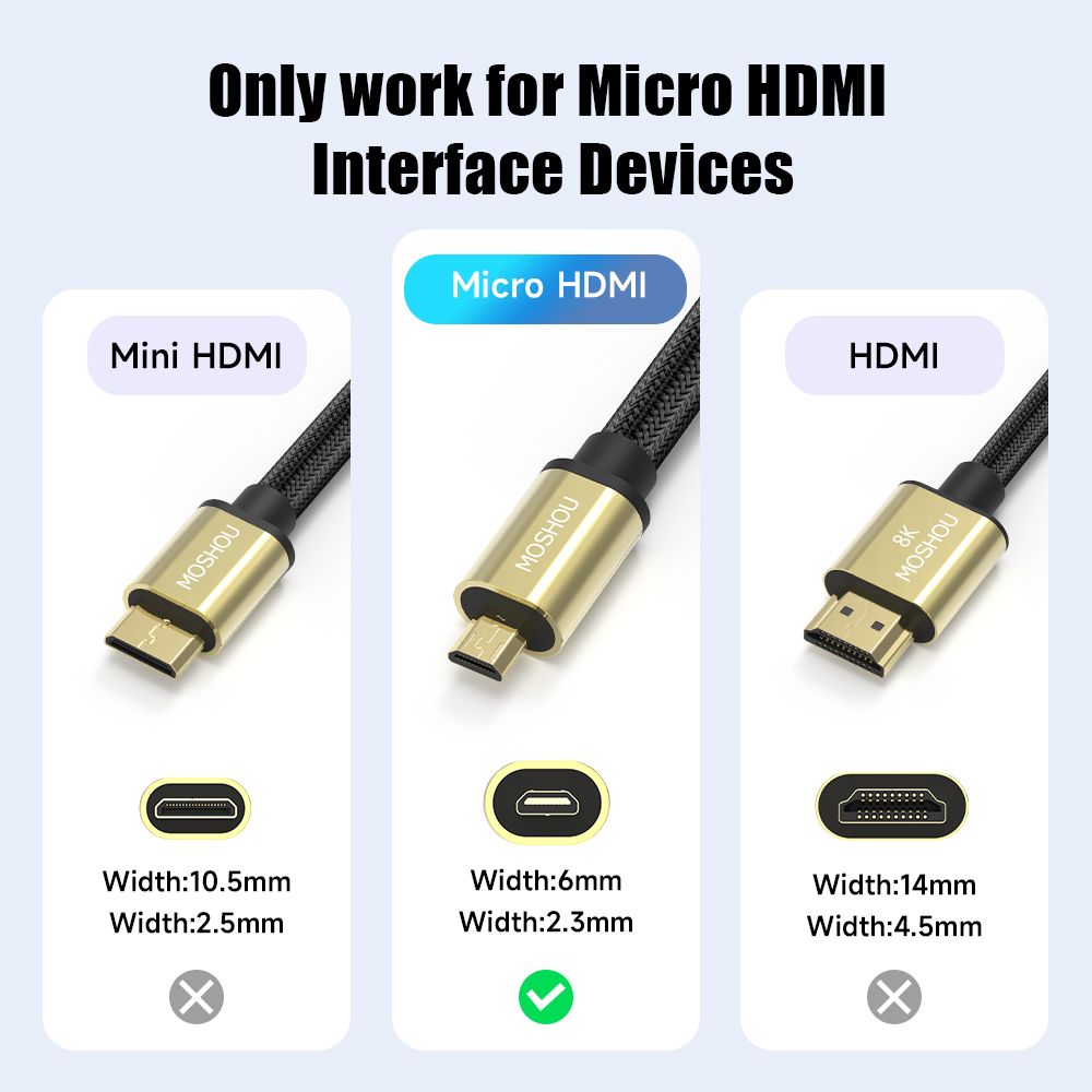 Micro HDMI To HDMI Cable 2.1 3 - Hdmi Arc Cable บทวิจารณ์และราคา
