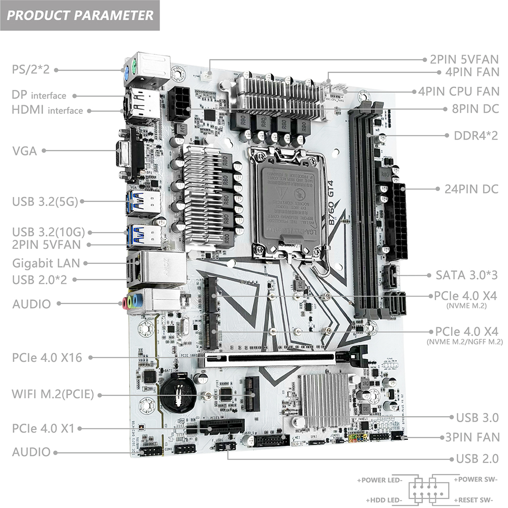 MACHINIST B760 GT4 DDR4 เมนบอร - Home Cinema Video Processor บทวิจารณ์และราคา