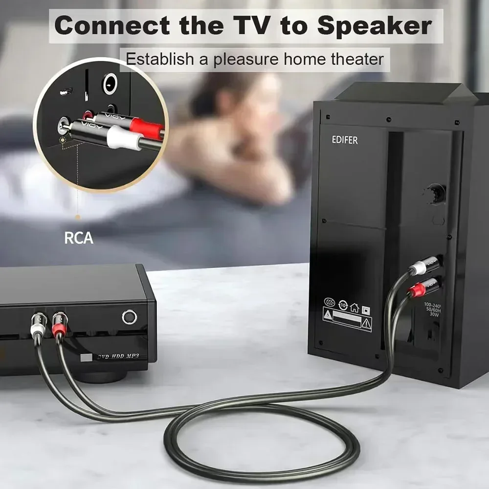 2RCA ถึง 2RCA สาย 2 ชาย 2 ชาย  - Home Cinema Gaming บทวิจารณ์และราคา