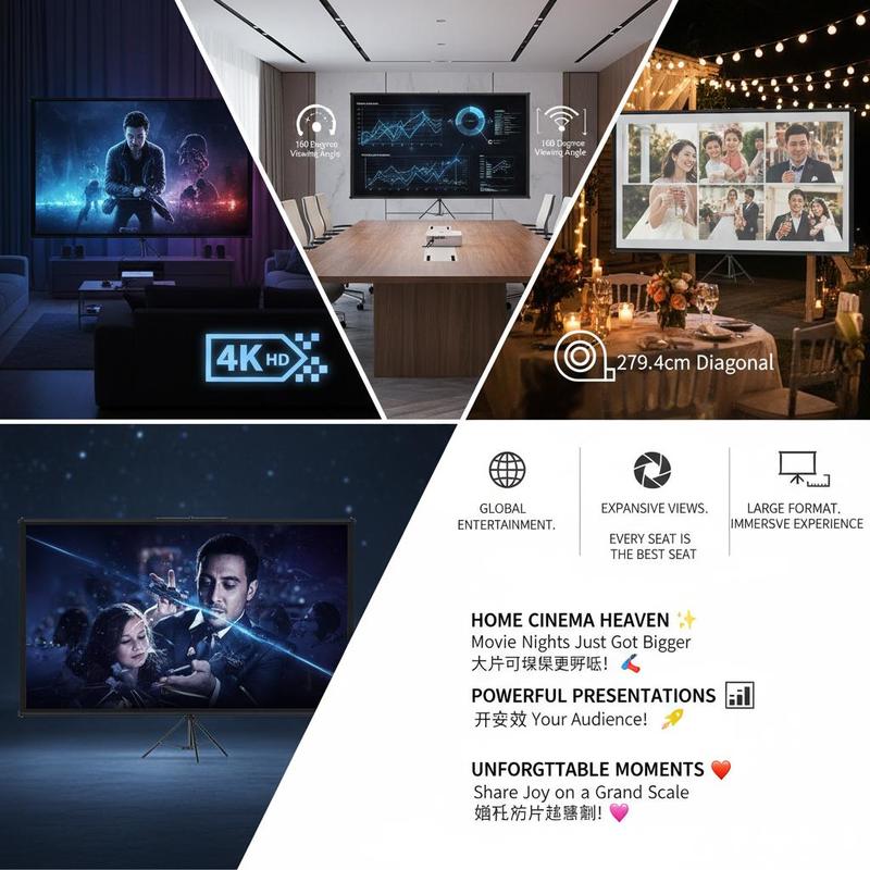 จอแสดงผลแบบพกพา 110 นิ้ว 16:9  - Home Cinema Gaming บทวิจารณ์และราคา